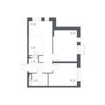 Планировка 3-комнатной квартиры, 46,83 м2