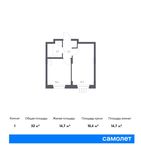 Планировка 1-комнатной квартиры, 32 м2