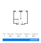 Планировка 1-комнатной квартиры, 32,1 м2