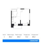 Планировка квартиры студии, 31,3 м2