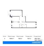 Планировка 4-комнатной квартиры, 81,63 м2