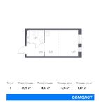 Планировка квартиры студии, 21,75 м2