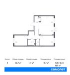 Планировка 3-комнатной квартиры, 66,7 м2