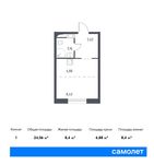 Планировка 1-комнатной квартиры, 24,06 м2