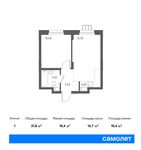 Планировка 1-комнатной квартиры, 31,8 м2