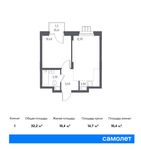 Планировка 1-комнатной квартиры, 32,2 м2