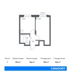 Планировка 1-комнатной квартиры, 31,3 м2