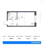 Планировка квартиры студии, 22,08 м2
