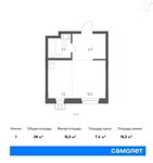 Планировка квартиры студии, 28 м2