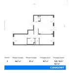 Планировка 3-комнатной квартиры, 66,7 м2