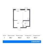 Планировка квартиры студии, 28 м2