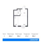 Планировка квартиры студии, 24,6 м2