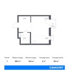 Планировка квартиры студии, 28,3 м2