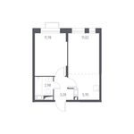 Планировка 2-комнатной квартиры, 35,01 м2
