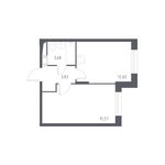 Планировка 1-комнатной квартиры, 35,7 м2