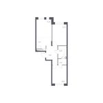 Планировка 3-комнатной квартиры, 54,1 м2