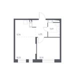 Планировка 2-комнатной квартиры, 36,1 м2