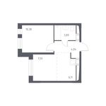 Планировка 2-комнатной квартиры, 32 м2