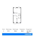 Планировка 3-комнатной квартиры, 67 м2