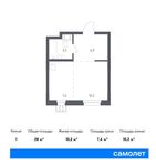 Планировка квартиры студии, 28 м2