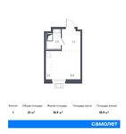 Планировка квартиры студии, 21 м2