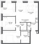 Планировка 4-комнатной квартиры, 72 м2