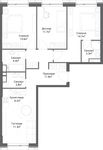 Планировка 4-комнатной квартиры, 79 м2