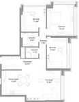 Планировка 4-комнатной квартиры, 92 м2