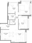 Планировка 4-комнатной квартиры, 90 м2