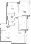 Планировка 4-комнатной квартиры, 87 м2