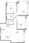 Планировка 4-комнатной квартиры, 86 м2