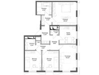 Планировка 4-комнатной квартиры, 104 м2