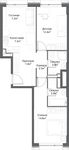 Планировка 3-комнатной квартиры, 59 м2