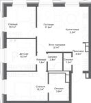 Планировка 4-комнатной квартиры, 73 м2