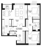 Планировка 3-комнатной квартиры, 78,8 м2