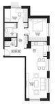 Планировка 3-комнатной квартиры, 64,82 м2