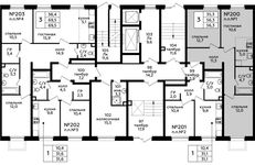 Планировка 3-комнатной квартиры, 56,3 м2