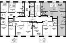 Планировка 3-комнатной квартиры, 71,5 м2