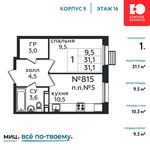 Планировка 1-комнатной квартиры, 31,1 м2