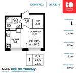 Планировка квартиры студии, 23,5 м2