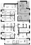 Планировка 3-комнатной квартиры, 60,8 м2