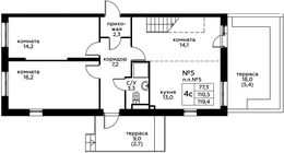 Планировка 4-комнатной квартиры, 118,5 м2
