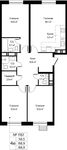 Планировка 4-комнатной квартиры, 88,9 м2