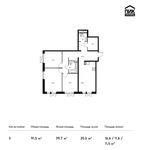 Планировка 3-комнатной квартиры, 91,5 м2