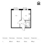 Планировка 1-комнатной квартиры, 39,3 м2