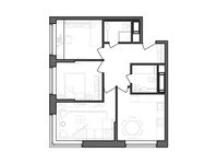 Планировка 3-комнатной квартиры, 65,28 м2