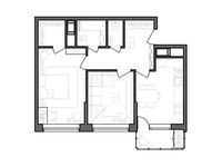 Планировка 2-комнатной квартиры, 55,64 м2