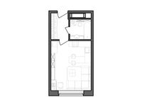 Планировка квартиры студии, 25,88 м2