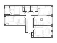 Планировка 4-комнатной квартиры, 110,55 м2