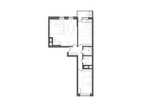Планировка 3-комнатной квартиры, 70,4 м2